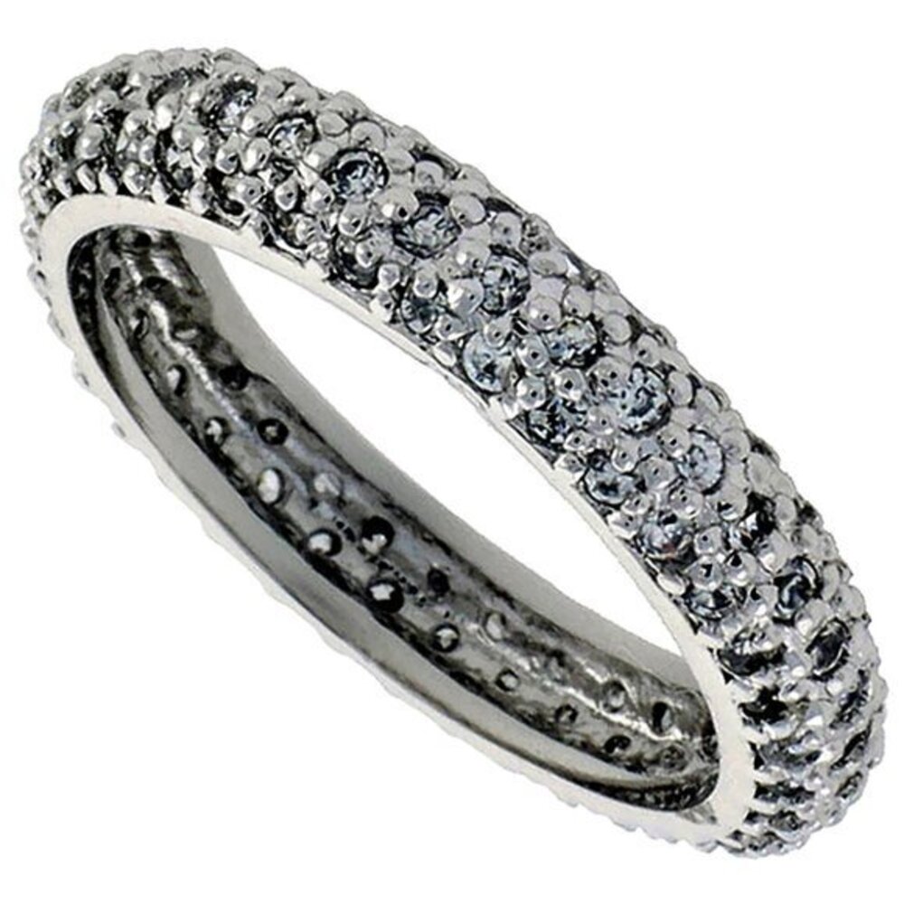 3mm Sterling Silver 925 Eternity Wedding Band